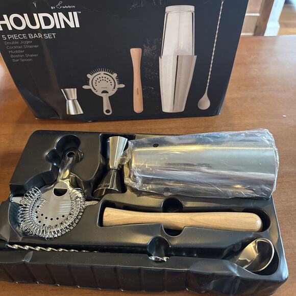 Houdini 5-Piece Bar Tools Mixology Bartender Kit For Cocktails New - Picture 1 of 3